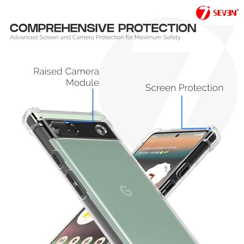 Image of 7SEVEN Back Cover for Google Pixel 6A Transparent Mobile Back Case Shock Proof Design Camera Edges Protection Crystal Clear Phone Case Silicon Soft TPU and Flexible Bumper Phone Cover