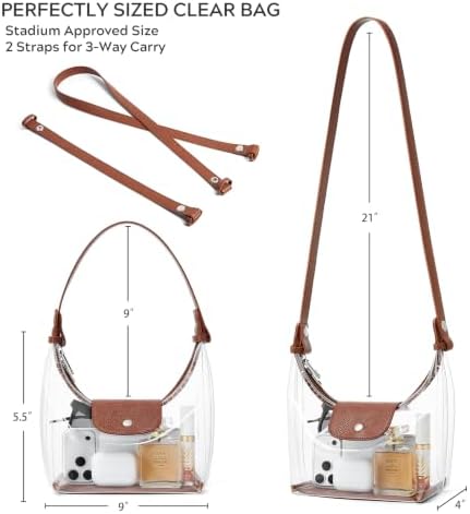 Mini Clear Crossbody Bag for Stadium Events, Clear Crescent Purse — 사진 4