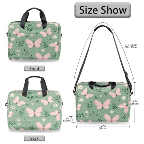 Maletín para portátil 15.6 pulgadas Mariposas rosa miniatura 6