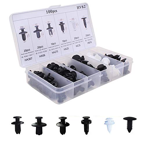 100PCS Clips de Retención Remaches de Plástico Universal Nylon Auto Remaches Plastico Clips Rivet Trim Clamp Puerta del Coche