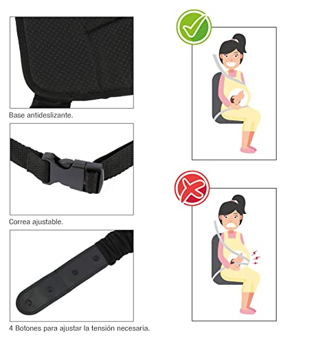 Miniatura 4 de S Sumex Cojin Cinturon Para Embarazadas Proteccion Para El Bebe Y La Mama Cinturon Ajustable Color Negro Material Algodón