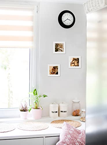 Golden State Art, Set Of 3, 4X4 Picture Frames, Smartphone Instagram Frame Collection, Square Wood Frames With Tempered Glass, Mothers Day Decorations, White #TOP6