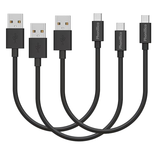 PHONILLICO Cables compatible avec Sony Xperia Pro/1/1 ll/1 V/1 VI/5/5 II/5 Plus/5 V/10 III/10 IV/10/10 Plus/10 ||/XZ/XZ Premium/XZ1/XZ1 Compact - [PACK X2] USB TYPE USB-C Noir 20 Centimetres