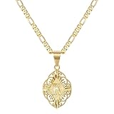 KissYan Initial Necklaces for Women, 14K Gold Plated A-Z Letter Necklace Adjustable Figaro Chain Personalized Jewelry Gift(K)