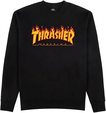Thrasher Skateboard Magazine Crewneck Sweatshirt Flame Logo Skate Sweatshirt