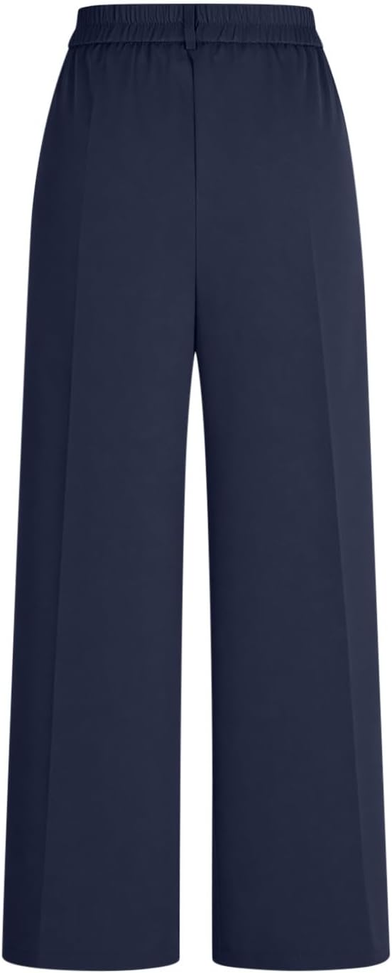 Dress Pants for Women Work Wide Leg Business Casual Trousers High Waisted Loose Fit Fashion Slacks with Pockets