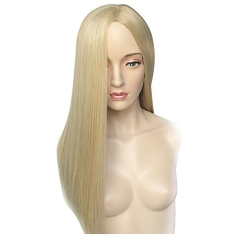 Namecute Blond Perücke Hitzebeständig Mittellang Glatt Perücke Haare Ombre Peruecken Damen Cover