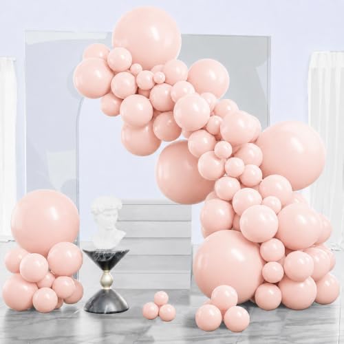 PartyWoo Pastel Orange Balloons 140pcs Light Orange Peach Different Sizes
