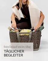 Kapten & Son Vaasa Einkaufskorb faltbar Leo Dark Brown 25 L | Korb Leo Muster | Inklusive Einkaufswagen-Chip & Magnetfach | Abwischbares Innenmaterial | Stilvoller Alltagsbegleiter | Shopping Basket – Ansicht 2