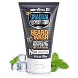 MENFIRST 3-in-1 Gradual Gray Beard Wash Shampoo for Men – Grey Reducing Beard Dye for Lighter Shades – Hypoallergenic Harsh Chemical-Free Beard Dye for Men – 4.6 Fl Oz