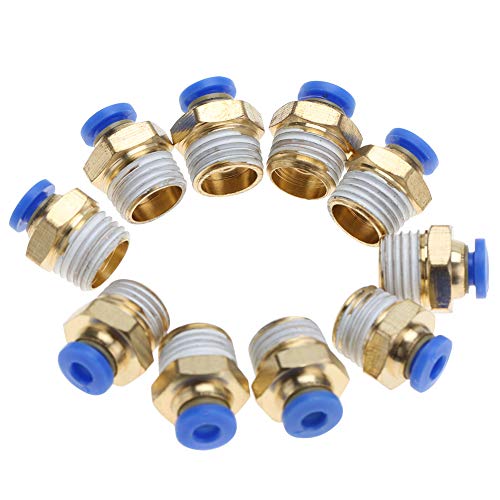 Conector de Encaixe Rápido, Encaixe Reto de Rosca Macho, Feito de Metal, para Tubo de Ar de 4 Mm e F