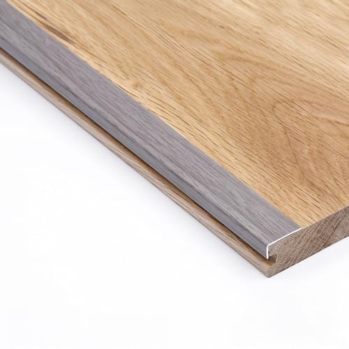 Perfil de Borde Protección Escalón Borde De Escalera De Metal 80 90 CM, Grano De Madera Escalera Paso Nariz Borde Trim Protector De Peldaños Tapa Escaleras En Forma De L Nosing Para El Hogar De Interi
