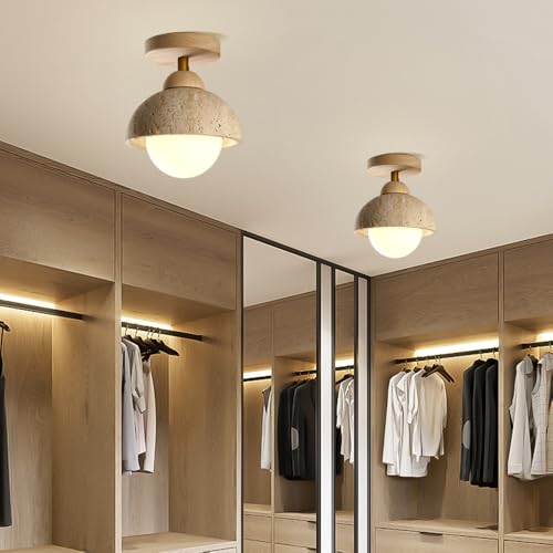 Lámpara de techo de estilo wabi sabi semiempotrada para dormitorio y salón 5