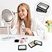 MatFirsmo Cotton Swab Holder for Travel, 2 Pcs Portable Small Dental Floss Holder Empty Metal Cotton Ball Holder, Travel Floss Picks Case with Dustproof Lid for Cotton Swabs Hair Ties Floss, Black