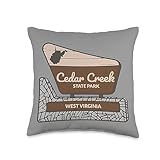 Cedar Creek State Park West Virginia WV Souvenirs Cedar Creek State Park West Virginia Welcome Sign Souvenir Throw Pillow, 16x16, Multicolor