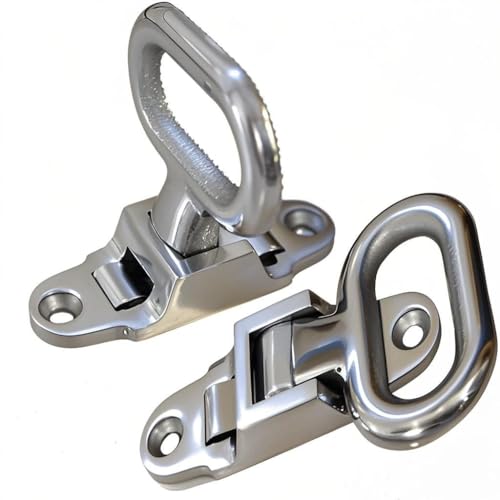 2 Pack Stainless Steel Folding Step, Heavy Duty 304, Non-Slip Tread, Utility Bed Body Handle for Boat, Yacht, RV, Truck (Silver)