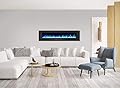 Cambridge CAM78WMEF-1WHT 78 In. Wall-Mount Electric Fireplace in White with Multi-Color Flames and Crystal Rock Display