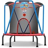 Zupapa No-Gap Design Trampoline for Kids Toddler Indoor Outdoor Small Trampolines for Baby with net Basketball Hoop for Age 2-5, 54'' 66''