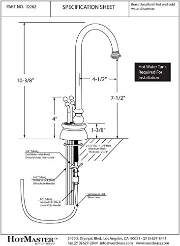Westbrass Docalorah 2-Handle Hot Water Dispenser Faucet D262 (Polished Nickel) #TOP1