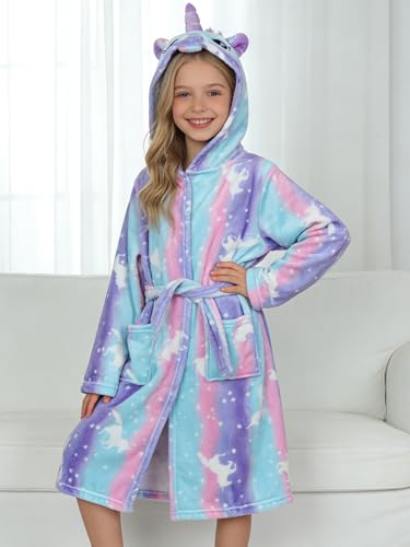 Image of Doctor Unicorn Soft Unicorn Hooded Bathrobe Sleepwear - Unicorn Gifts for Girls