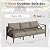 MAISON BACKYARDS Aluminum Outdoor Patio Furniture Set, 3 Seats Outdoor Sectional with 5.2" Thick Cushions, Patio Conversation Sets for Backyard,(Brown,3 Seats)