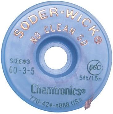 CHEMTRONICS 60-3-5 BRAID, DESOLDERING, NO CLEAN SD, 5FT (1 piece)