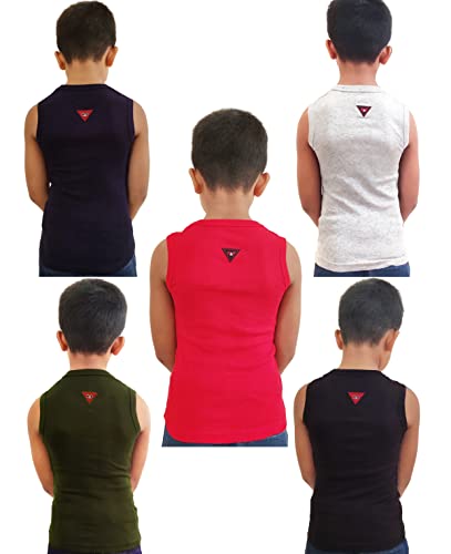 Image of HAP Boys Printed Mega Vest | 100% Cotton Multi Color Tank top |Sleeveless Tshirt