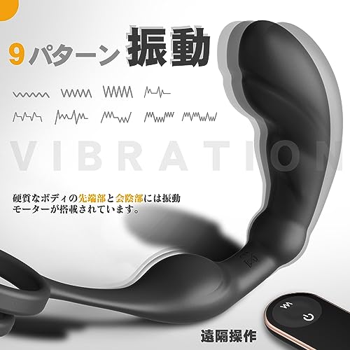 Kyosoo アナルプラグ アナルバイブ 前立腺マッサージ 【9振動モード＋ペニスリング付き】前立腺刺激 メスイキ アナル拡張 USB充電 リモコン付き SM 人気 - 画像3