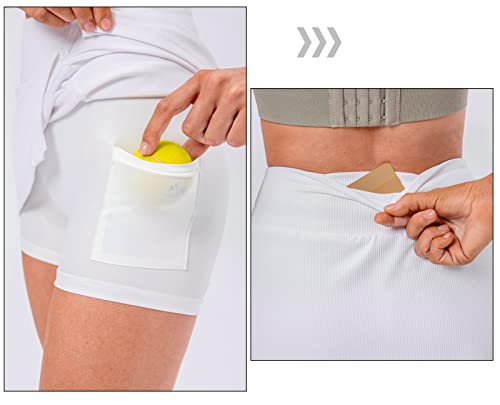 FEOYA Women Side Slit Tennis Golf Athletic Skort Skirt with Lined Shorts for School Student Girl2