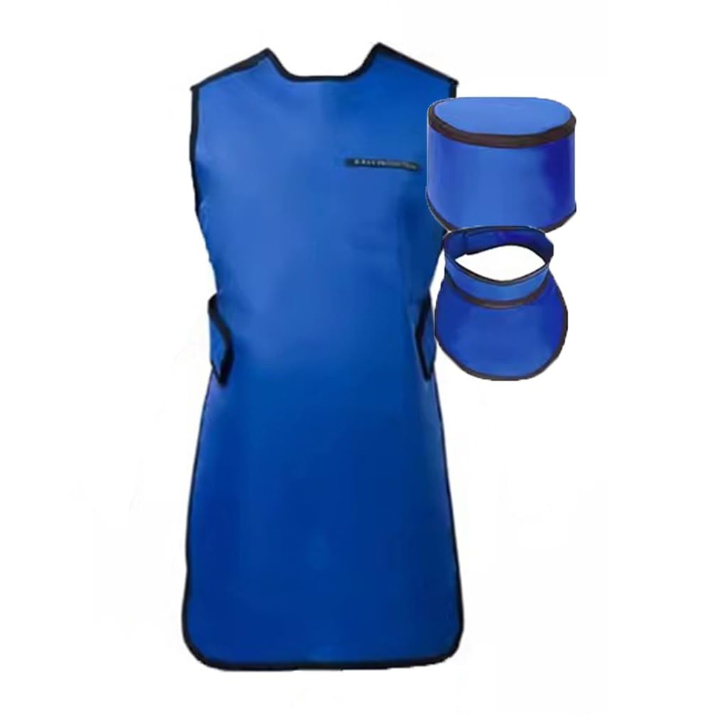 Tablier En Plomb Avec Collier De Protection Thyroïdienne Et Capuchon | Conception Légère, Ajustement Confortable, Protection Contre Les Rayons Dispersés, Facile À Nettoyer(0.35mmPb,100x60cm)