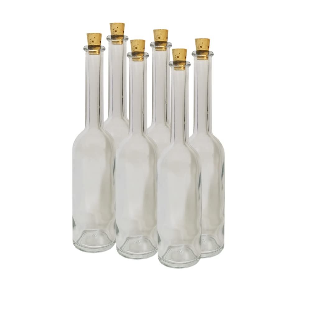 DIAH DO IT AT HOME 12x 100ml Small Clear Glass Bottles with Cork Lids - Empty Miniature Flasks for DIY Liqueur, Schnapps, Homemade Olive Oil, Vinegar, Limoncello & Wedding Favors