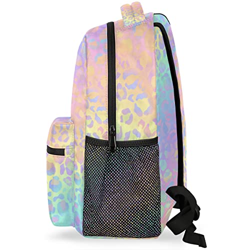 Rainbow Leopard Laptop Computer Backpacks Waterproof College School Bookbag Casual Travel Hiking Camping Daypack For Women Men #TOP4