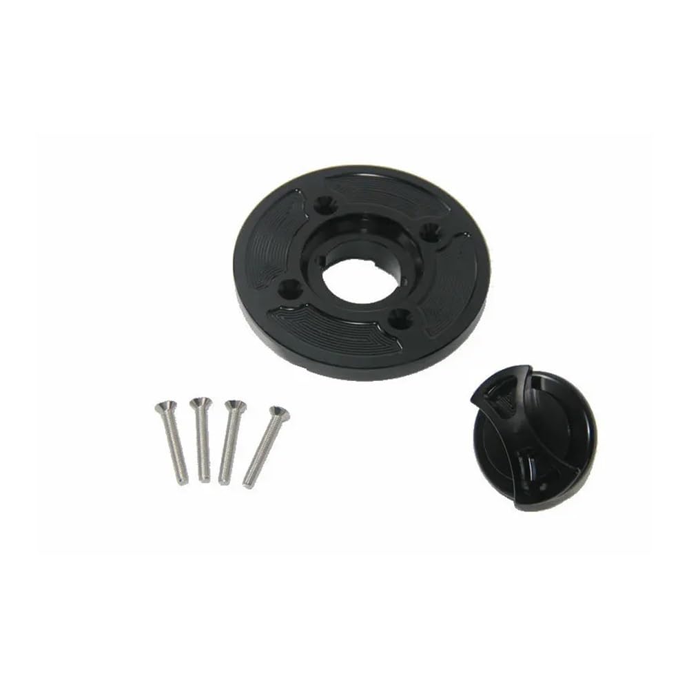 Moto TapóN DepóSito Gasolina Tapa De Tanque Combustible Aluminio CNC Para Apr&lia Tuono V4R Caponord 1200 RSV1000 RSV4 R/APRC(Black)