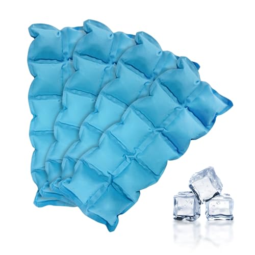 Reusable Ice Packs for Lunch Boxes & Coolers, Leakproof Quick Freeze Cold Packs for Picnics, Beach, Camping, Work - Long Lasting to Keep Food & Drinks Cold (Flexible Ice Packs 4 Pcs)