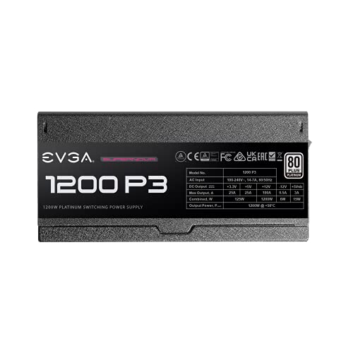 Image of EVGA Supernova 1200 P3, 80 Plus Platinum 1200W, Fully Modular, Eco Mode with FDB Fan, Includes Free Power On Self Tester, Compact 180mm Size, Power Supply 220-P3-1200-X1