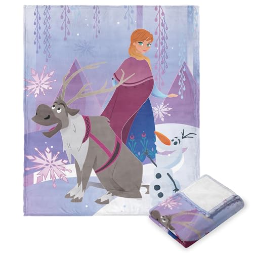 Disney Frozen, Anna, Sven, Olaf, Silk Touch Throw Blanket, 40 x 50 Inches