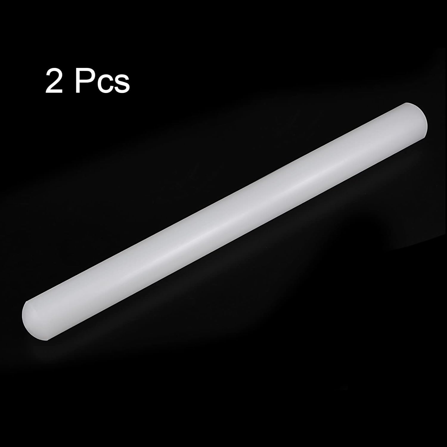 HARFINGTON 2pcs Fondant Rolling Pin, 20 Inch x 1.38 Inch PP Plastic Non-Stick, White