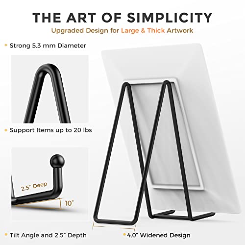 TR-LIFE 4 Pack 10 Inch Large Plate Stands for Display - Metal Plate Holder Stand + Picture Stand + Small Easels for Decorative Plate, Platter, Book, Plaques, Photo Frame, Tabletop Art by TR-LIFE - Image 3