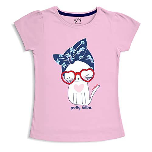 Image of X2O Girls Half sleeeves Cotton Tshirt with Cute Prints and Colorfull (Unicorn)(Pack of 1)
