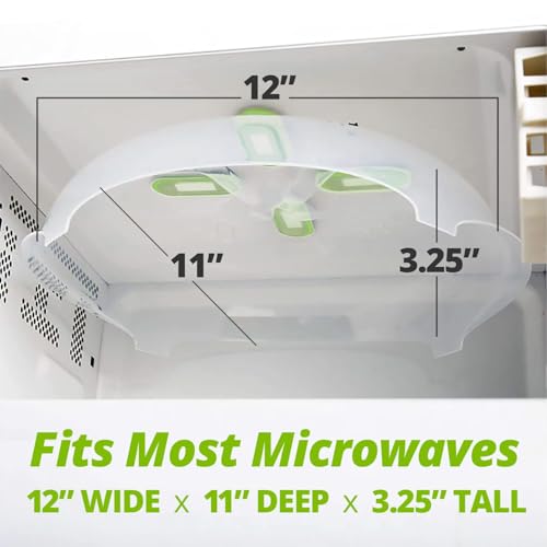 Image of HOVER COVER Magnetic Microwave Splatter Cover for Food - 12-Inch - Green