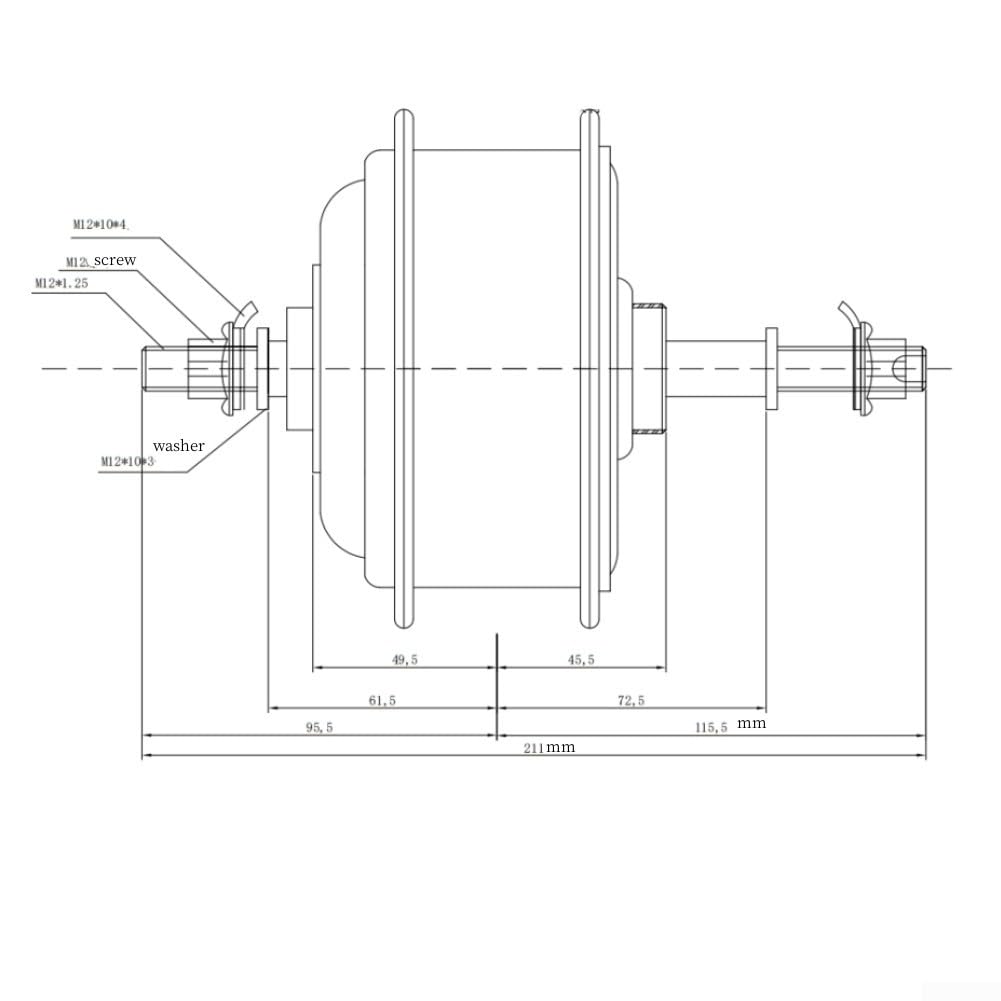 Motor de bicicleta eléctrica de 9 pines, 36 V 350 W, sin escobillas, kit de motor de tracción trasera con cable de motores de 9 pines para reemplazar el cubo de bicicleta eléctrica (36 V)