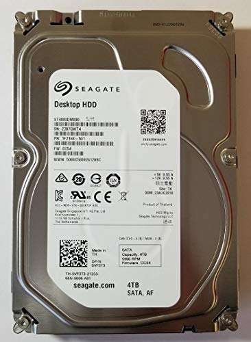 Seagate 4TB HDD 5.9K RPM 3.5" 6Gb/s SATA Hard Disk Drive Model: ST4000DM000 DP/N: VF3T3