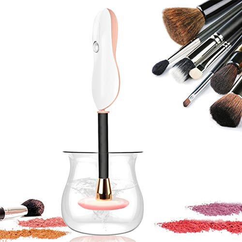 Rantizon Limpiador automático de brochas de maquillaje, con rotación de 360 grados,...
