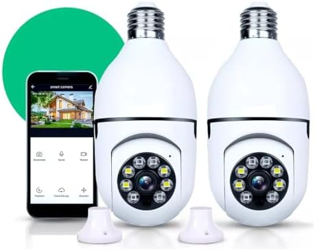 Kit 2 Câmera Segurança IP Lâmpada WiFi Inteligente Vigilancia Ful...