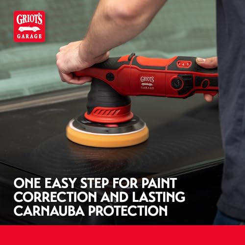 Image of Griot's Garage G9 Orbital Starter Kit for Car Polishing and Detailing, Includes Orbital Polisher, Liquid Wax 3-in-1, 6.5 inch Orange Foam Correcting Pad, and 4 PFM Dual Weave Wax Removal Towels