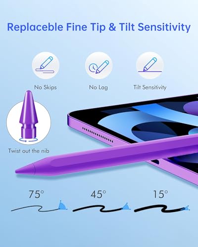 Lápiz capacitivo de carga rápida Uogic con imán lateral para evitar caídas en tablets 4
