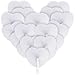 Ventagli Matrimonio Bianchi Pieghevoli a Forma di Cuore in Plastica e Carta, Decorazioni di Nozze Segnaposto Chiesa 48 pz.