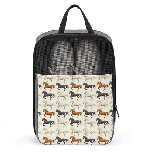 Sac à chaussures de golf pour voyage homme et femme avec motif cheval rétro rétro