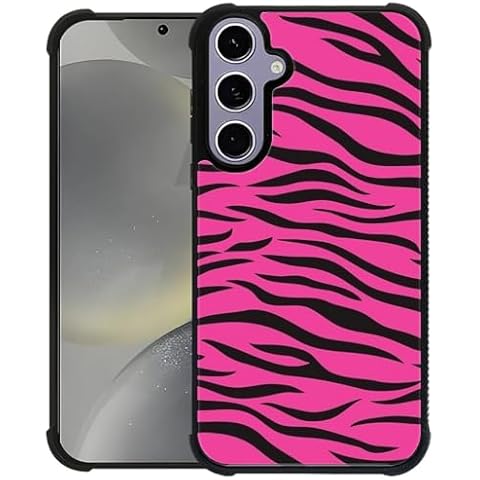 WANKBLC for Samsung Galaxy S24 Case, Pink Rose Zebra Crazy Pattern Shockproof Protective for Man Women Non-Slip for Samsung Galaxy S24 Cover