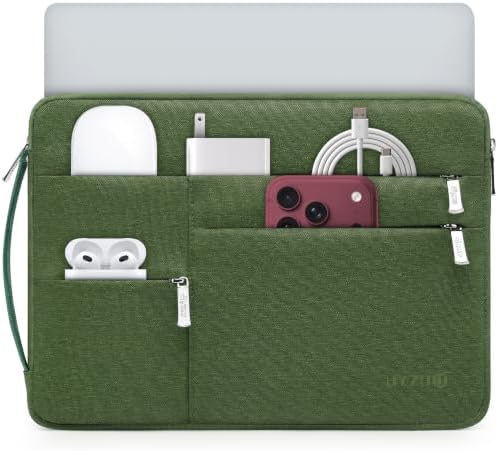 HYZUO 17-17,3 Zoll Laptoptasche Hülle Aktentasche, Grasgrün | für 17" 17,3" HP/Dell/Lenovo/ASUS/Acer/LG/MSI Gaming Laptop/Razer Blade 17/18, Notizbuch Schutzhülle für Männer Frauen